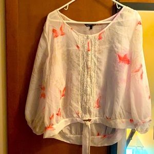 Express Sheer Butterly Blouse size Lg